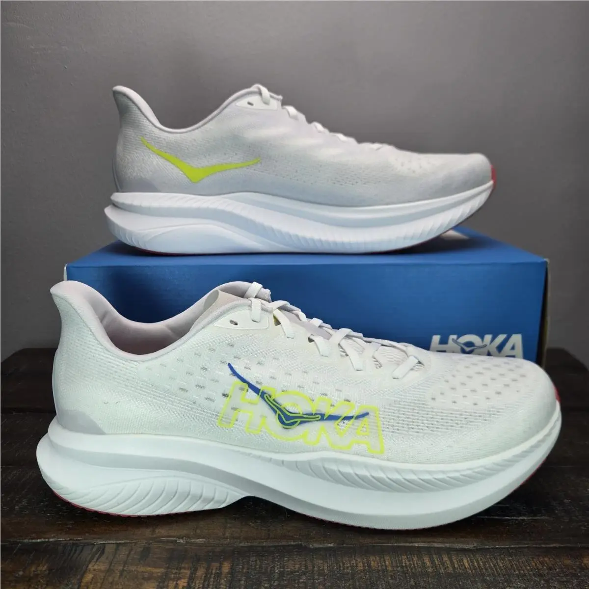 Hoka One One Mach 6 Mens Size 14 D Running Shoes 1147790 Wncl White Green
