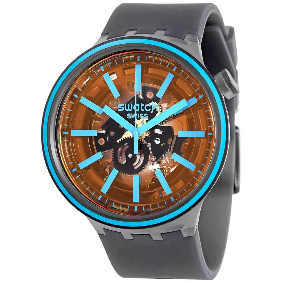 Swatch Fire Taste Quartz Black Skeleton Dial Watch SO27B112