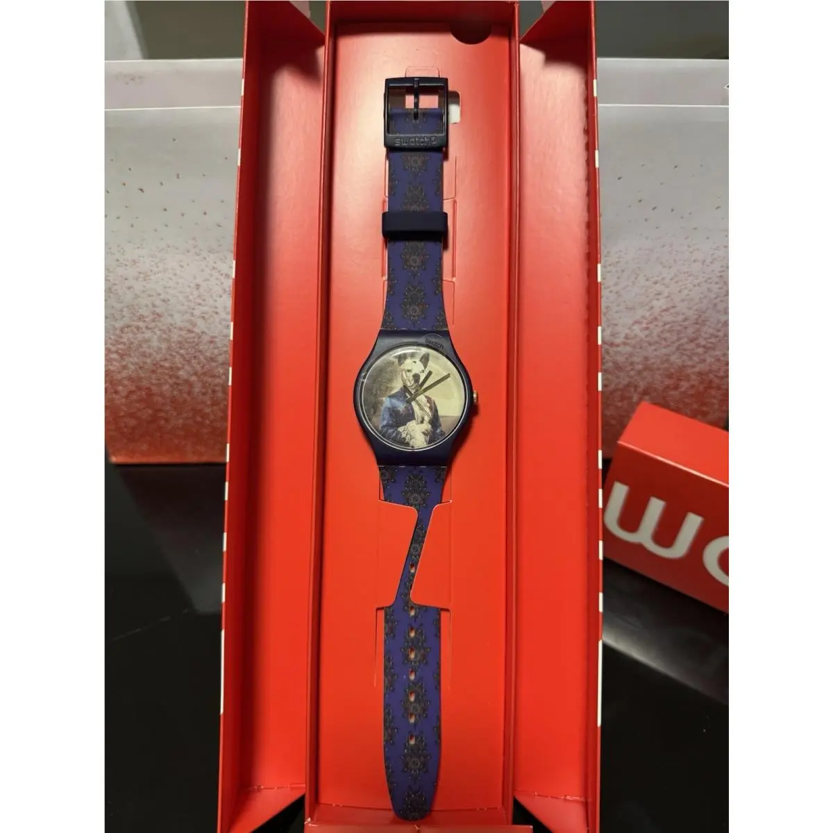 Sir Dog SUON120 41mm Purple Limited Edition Watch by Swatch