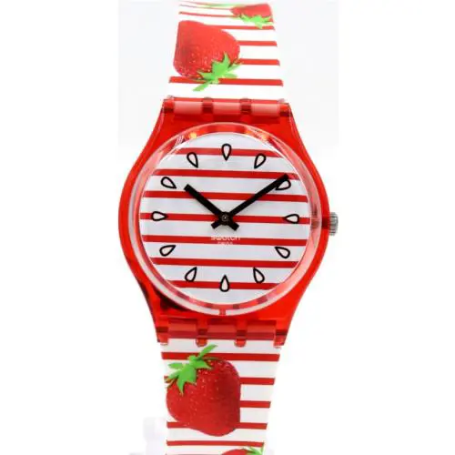 Swiss Swatch Energy Boost Toile Fraisee Silicone Women Watch 34mm GR177