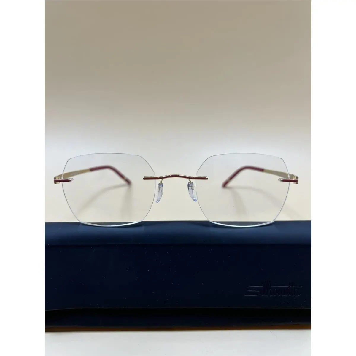Silhouette Momentum 5529 Eyeglasses 3020 Gold Siena Red Shape HB 50 21 140