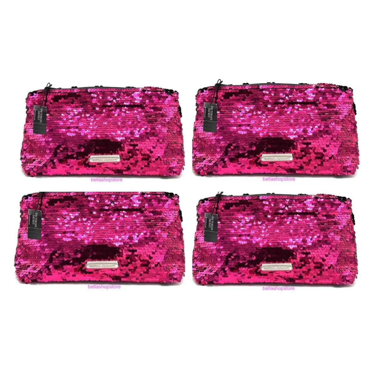 4-Pack Victoria`s Secret Bling Sequin Clutch Red and Black Makeup Bag by Victoria's Secret