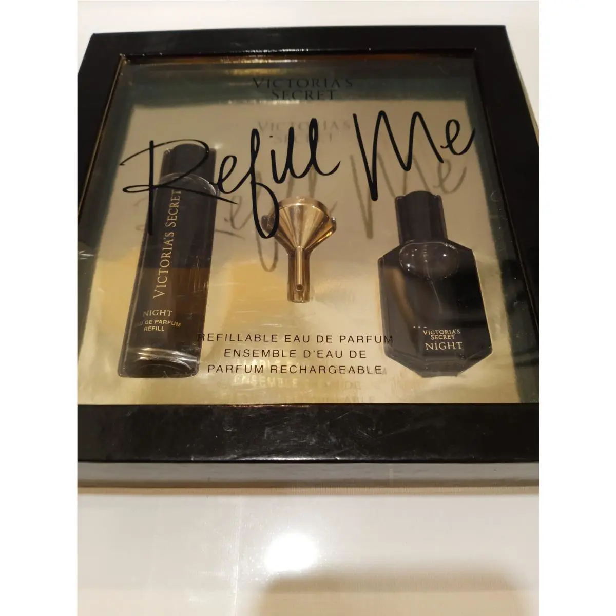 Victoria`s Secret Night Eau De Parfum .5 oz and .25 Fl oz Refillable Box Set