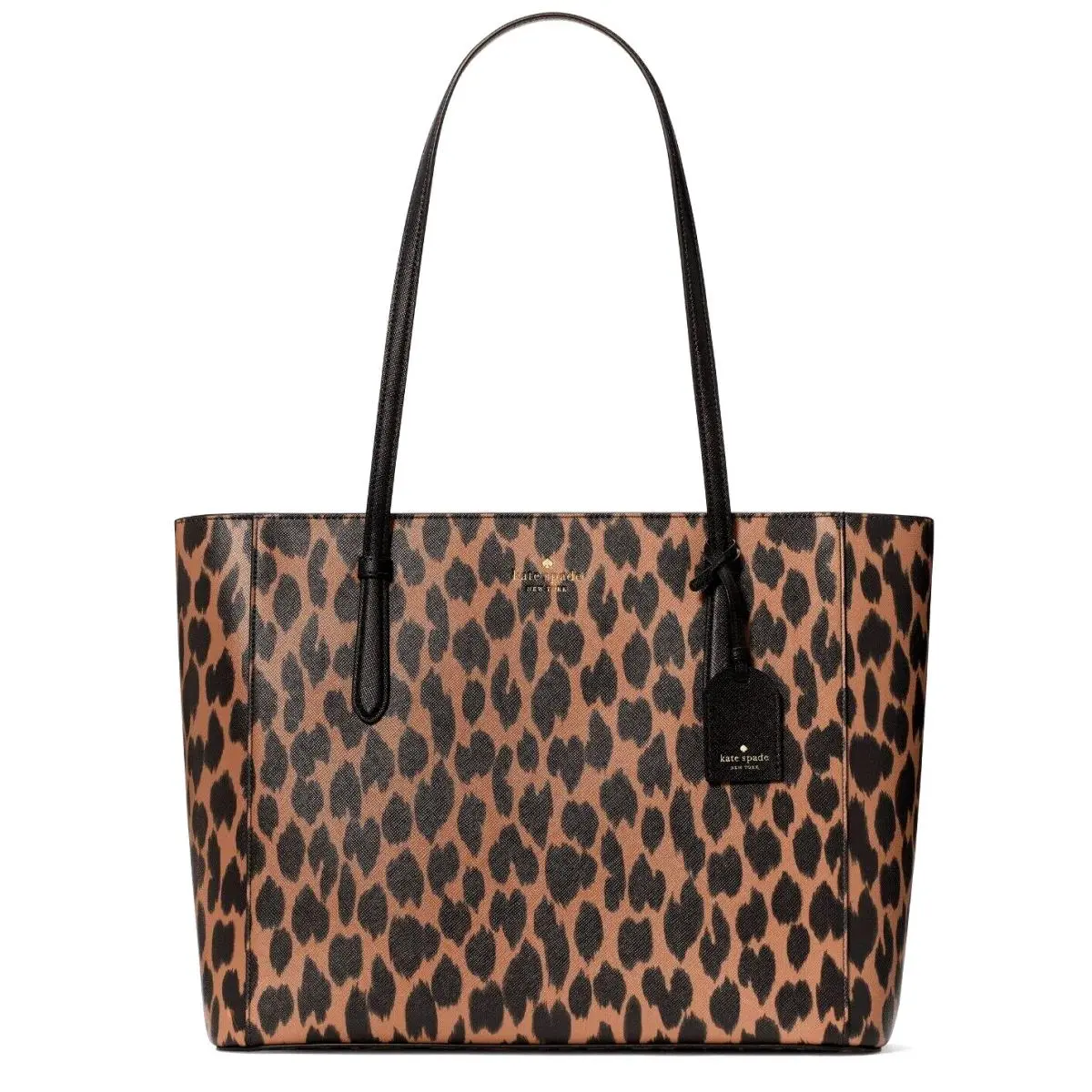New Kate Spade Schuyler Medium Tote Saffiano Spotted Animal Print - Exterior: Spotted Animal print