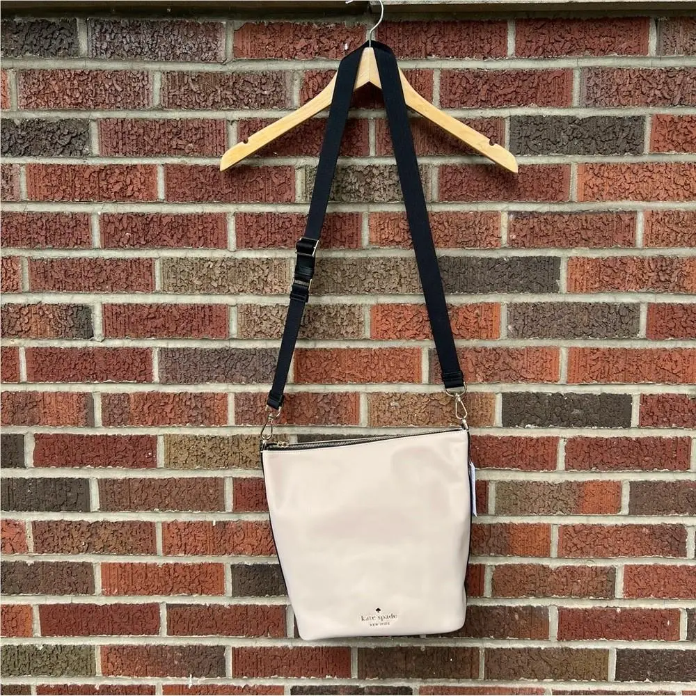 Kate Spade New York Pale Pink and Black Crossbody Strap Purse