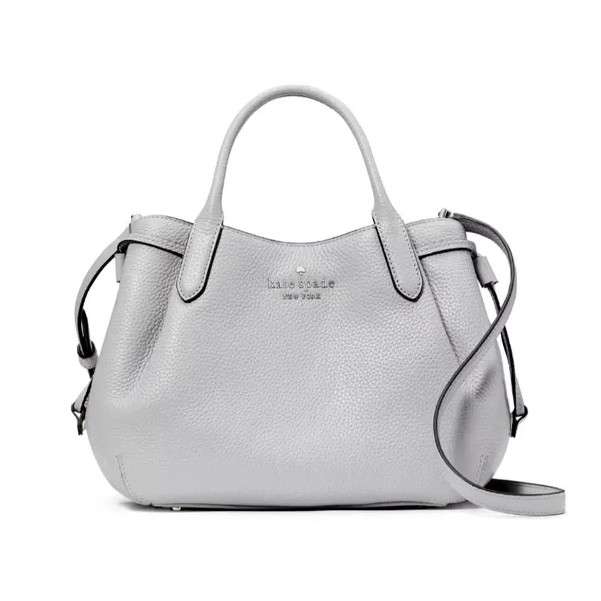 New Kate Spade Dumpling Small Satchel Pebble Leather Mountain Gray - Exterior: Mountain Gray