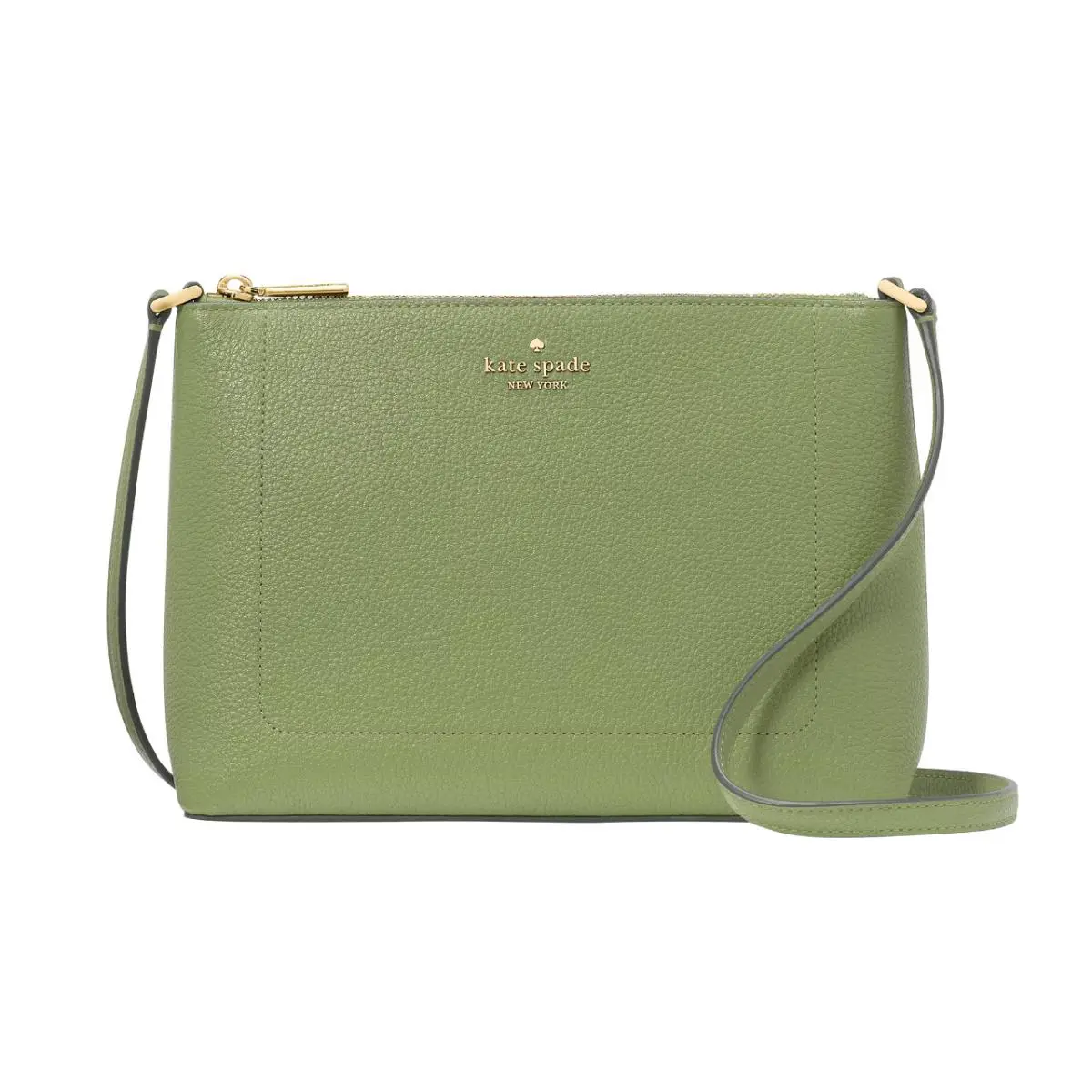 New Kate Spade Leila Crossbody Pebble Leather Cedar Stand - Exterior: Cedar Stand