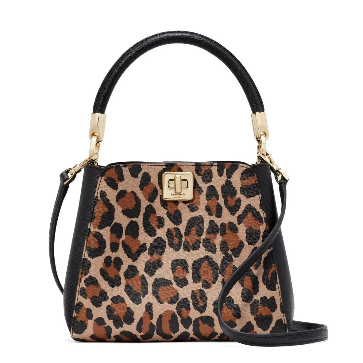 New Kate Spade Phoebe Spotted Leopard Top Handle Satchel Brown Multi - Exterior: Brown Multi