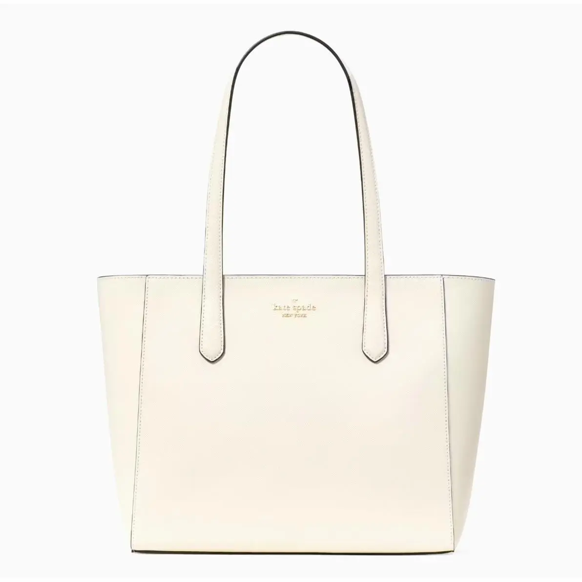 New Kate Spade Staci Medium Tote Saffiano Leather Meringue - Exterior: Meringue