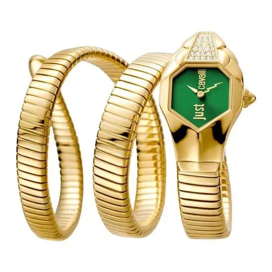 Women`s JC1L022M0065 Signature Snake Gold IP Stainless Steel Watch by Just Cavalli