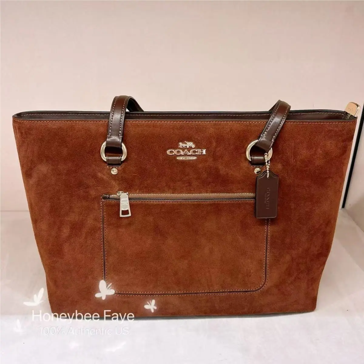 Station Tote Bag CCC77/CCD71/CCD49/CCF01 CCC77 suede/Im/Vintage Brown by Coach