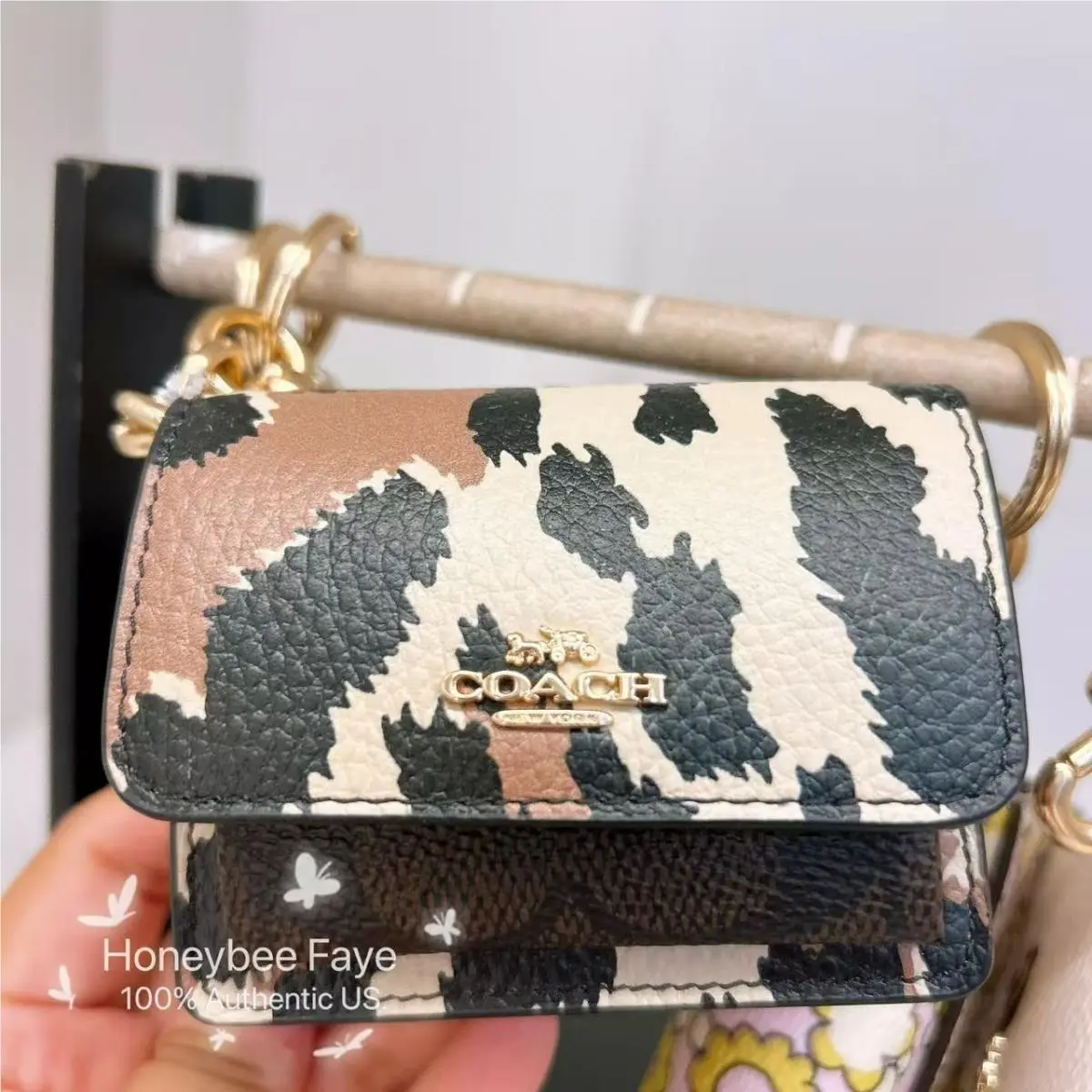 Coach Klare Bag Charm with Signature Canvas /stara Print（choose One Color）