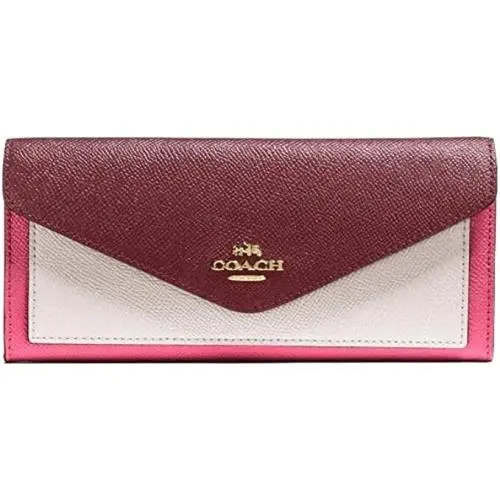 Coach Women`s Soft Wallet In Color Block Confetti Pink