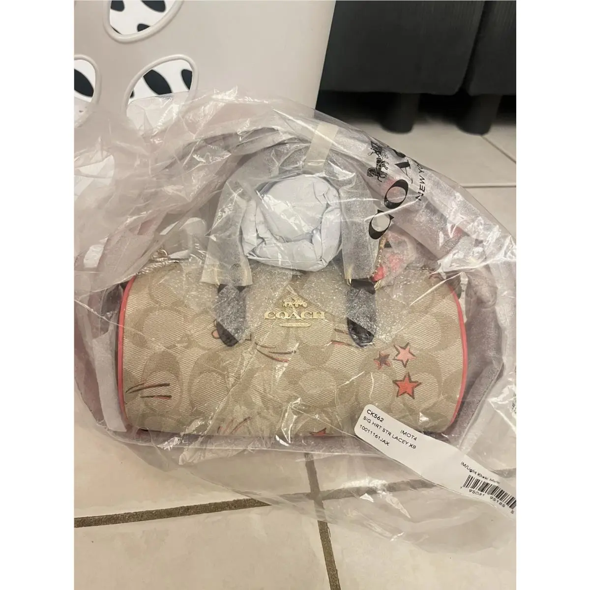 Coach CK562 Lacey Crossbody In Signature Canvas Leather w Heart Star Print