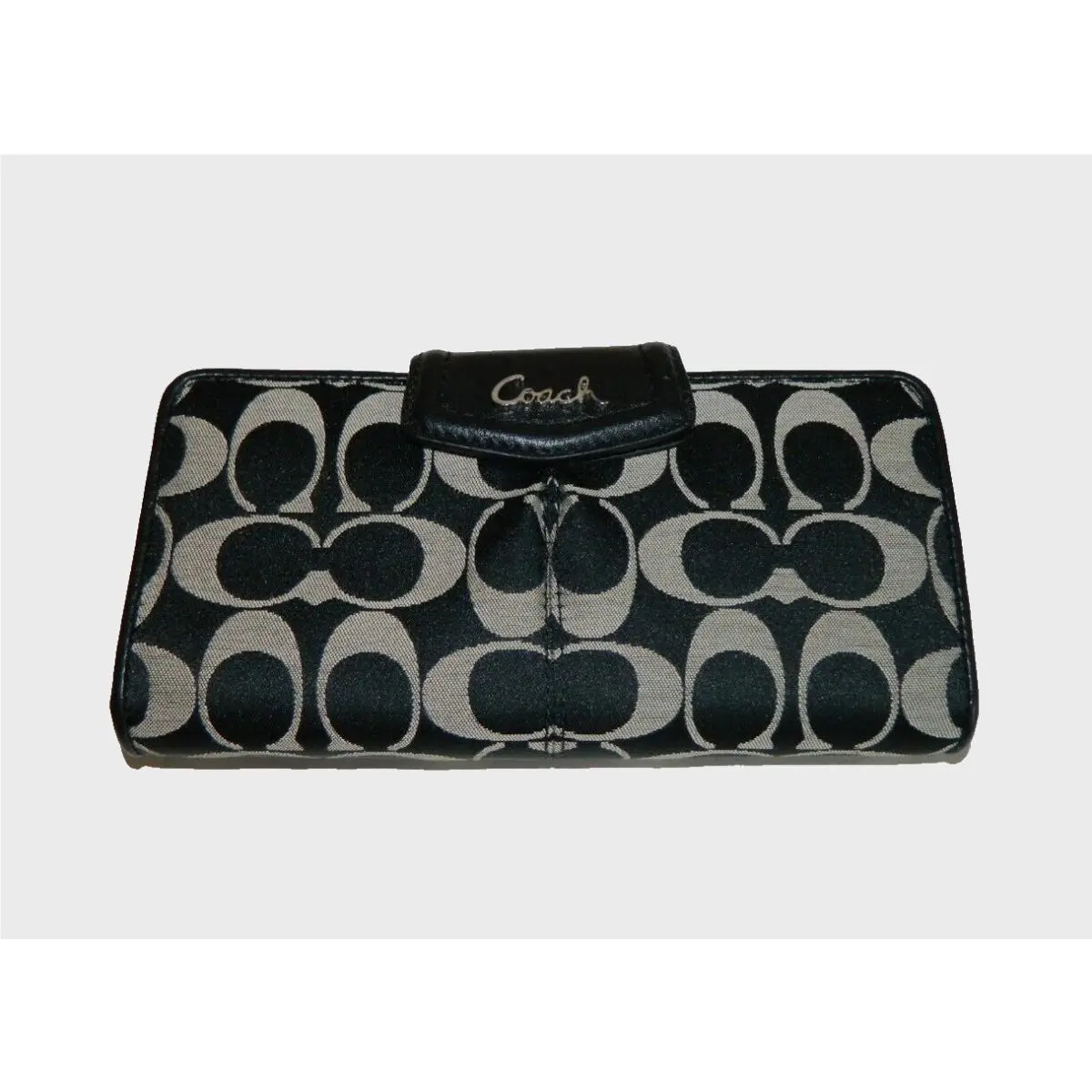 Y2K Coach Signature Wallet Black White/black F48096