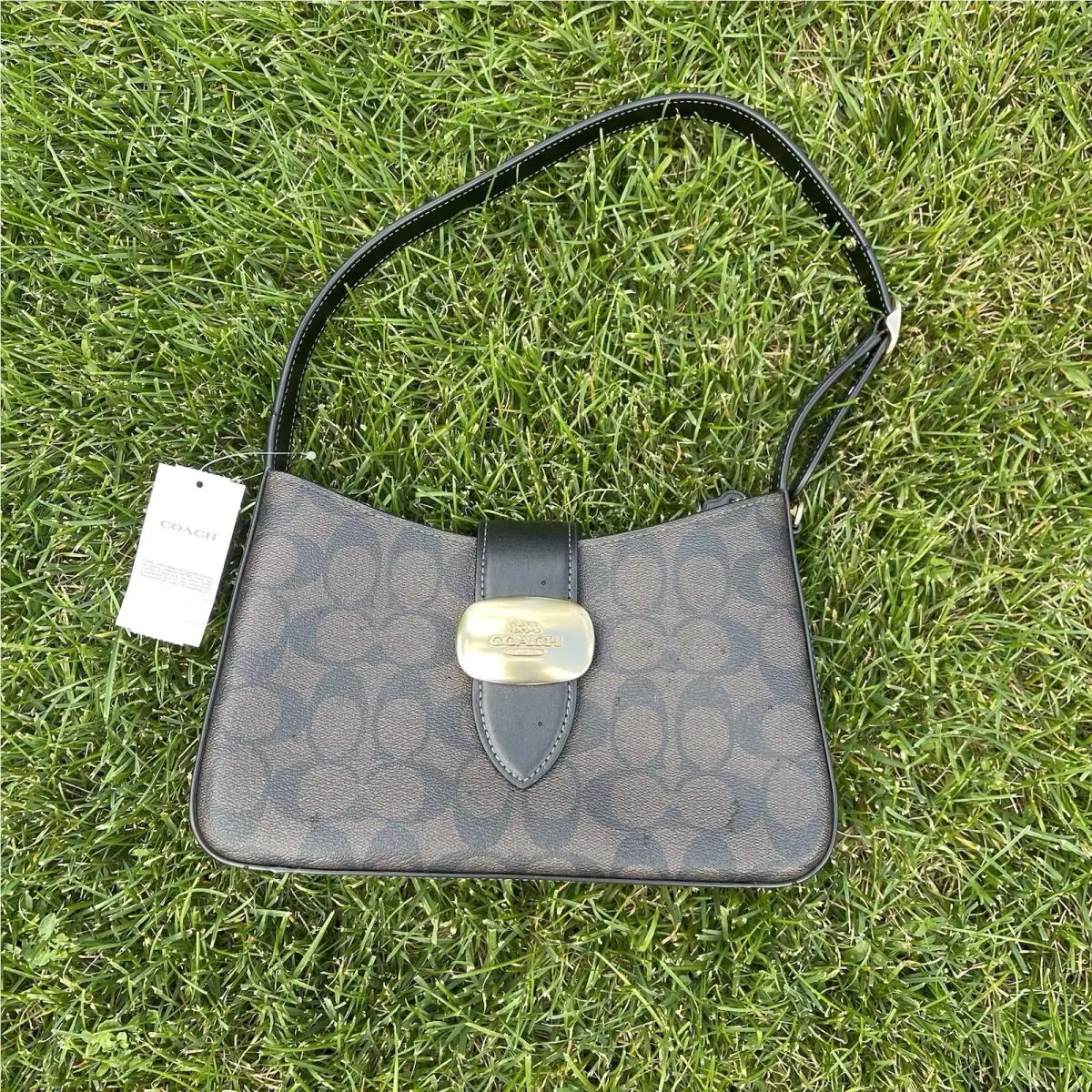 Coach Eliza Shoulder Bag In Signature Canvas CP005 Brown Black —
