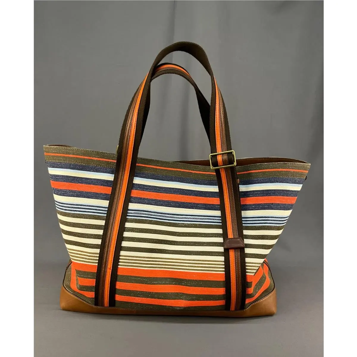 Coach Large Canvas/leather Multi-colored Tote Bag 71310 Shoulder Bag