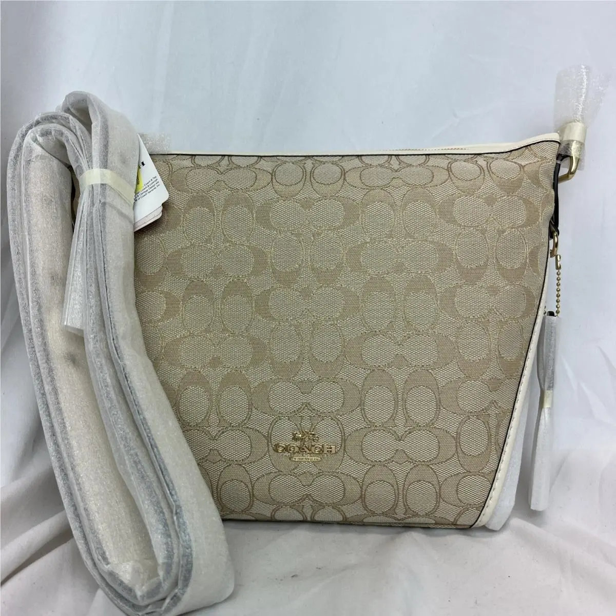 Coach 25697 Small Dufflette in Signature Li/light Khaki/chalk