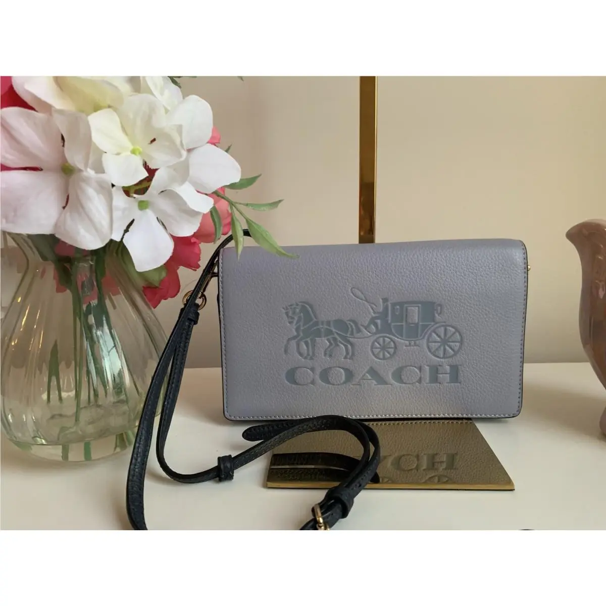 Coach C5887 Anna Foldover Clutch Crossbody Horse and Carriage Twilight Multi