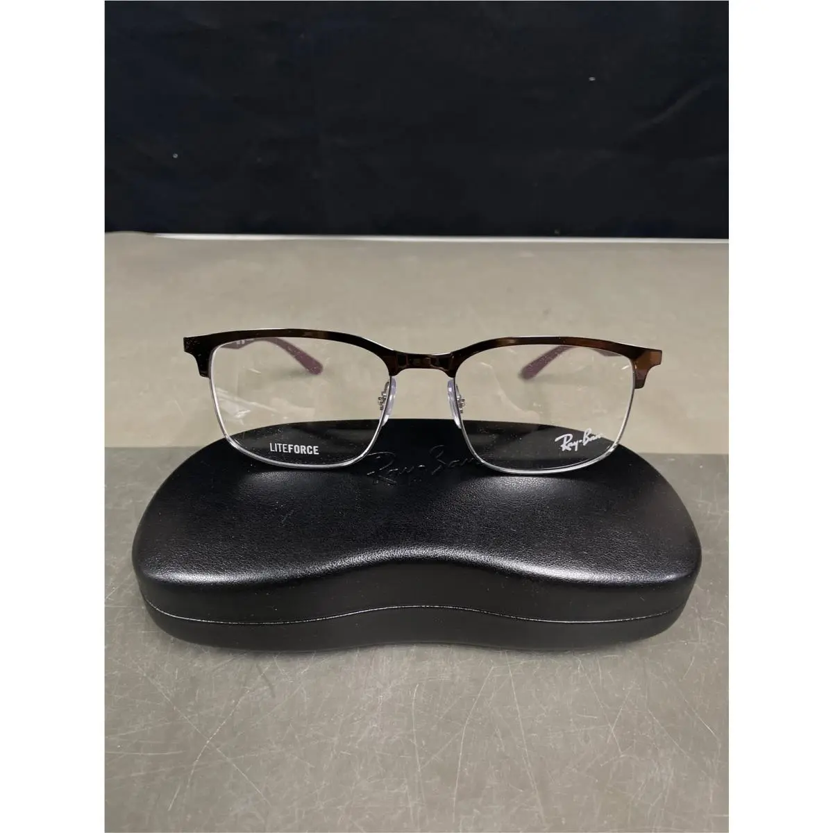Ray-ban RX6518 3162 Men`s Glasses Brown Size 55 - Blue Light Block Available - Frame: Polished Havana on Light Blue
