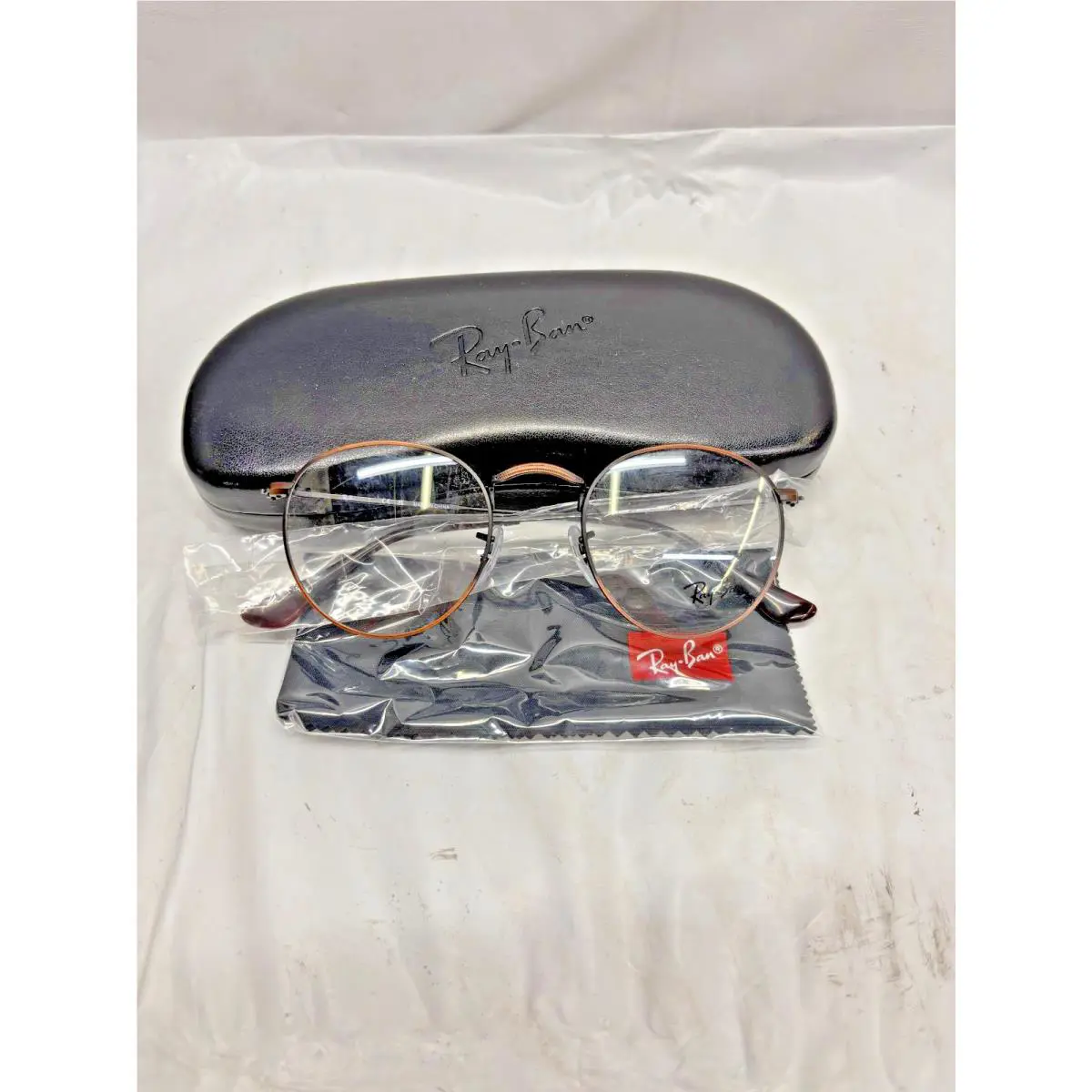 Ray-ban RB 3447V Round Metal 2500 Gold Eyeglasses W/case