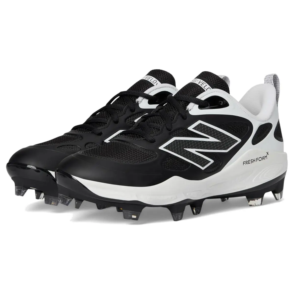 Woman`s Shoes New Balance Fresh Foam Velov4 Molded Softball Cleats - Black/White