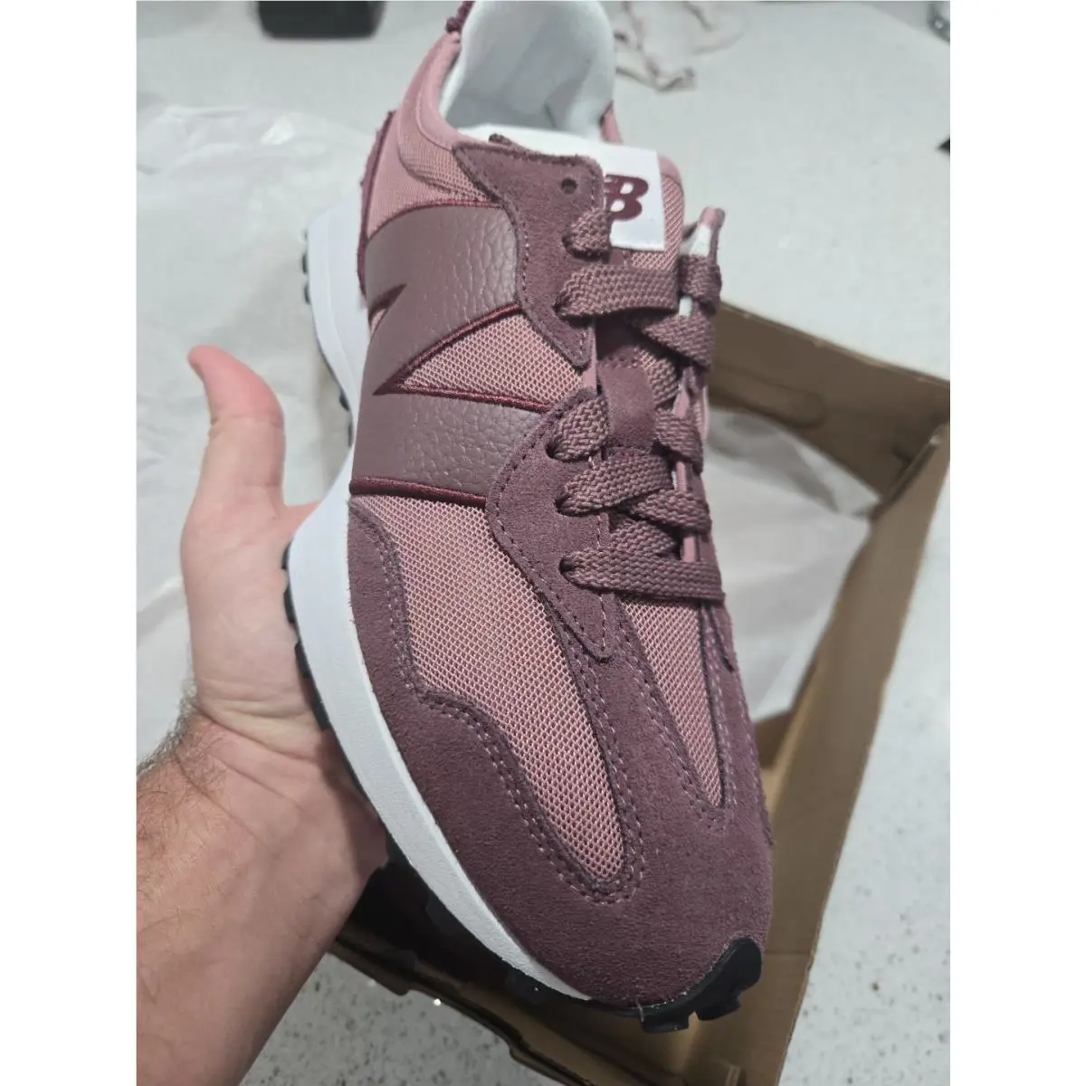 New Balance shoes - New Balance® Men`s 10 D Classics 327 Sneakers in Burgundy Shadow - U327MB - Red (UPC: 197375750507) 0