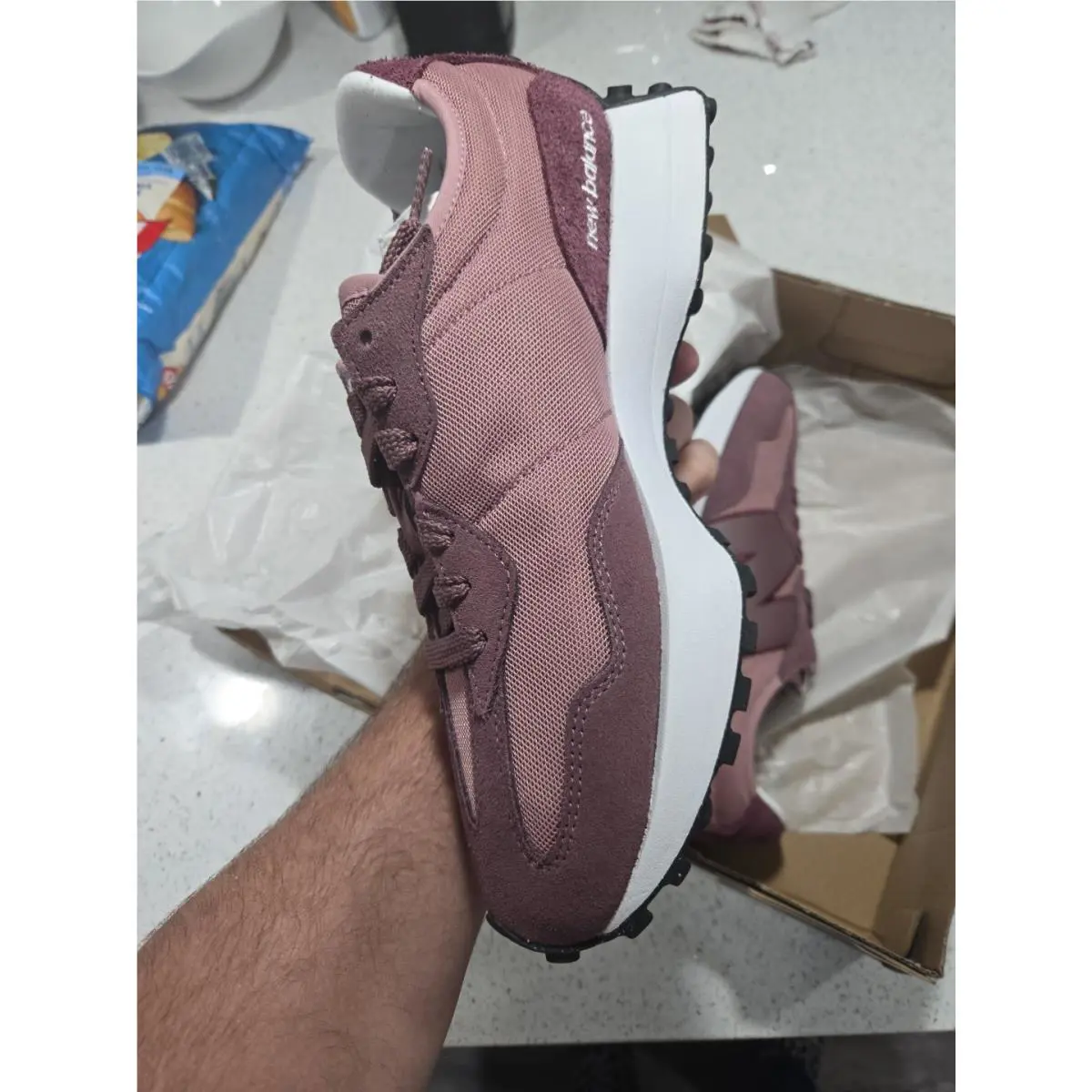 New Balance shoes - New Balance® Men`s 10 D Classics 327 Sneakers in Burgundy Shadow - U327MB - Red (UPC: 197375750507) 7