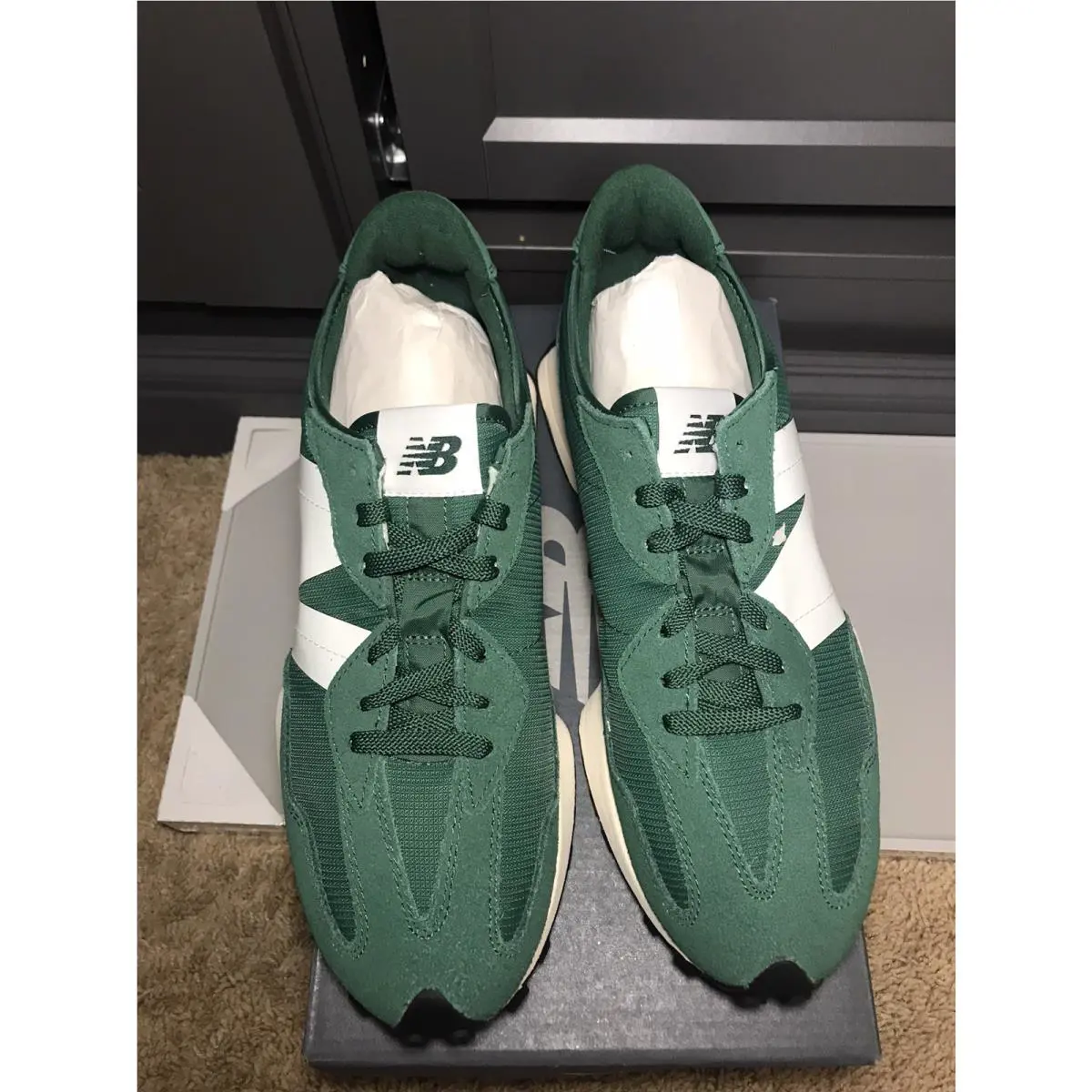 New Balance shoes - New Balance 327 - MS327GB - Green, Manufacturer: Team Forest Green/White 3
