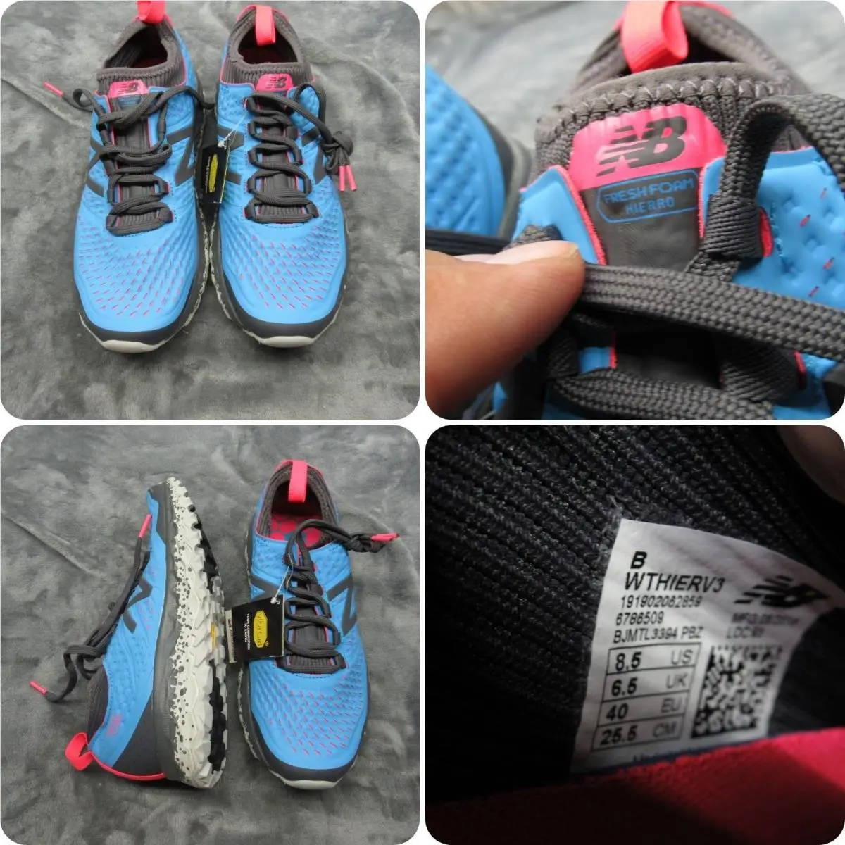 New Balance Running Shoes Women 8.5 Blue Fresh Foam Hierro V3 Lightweight New