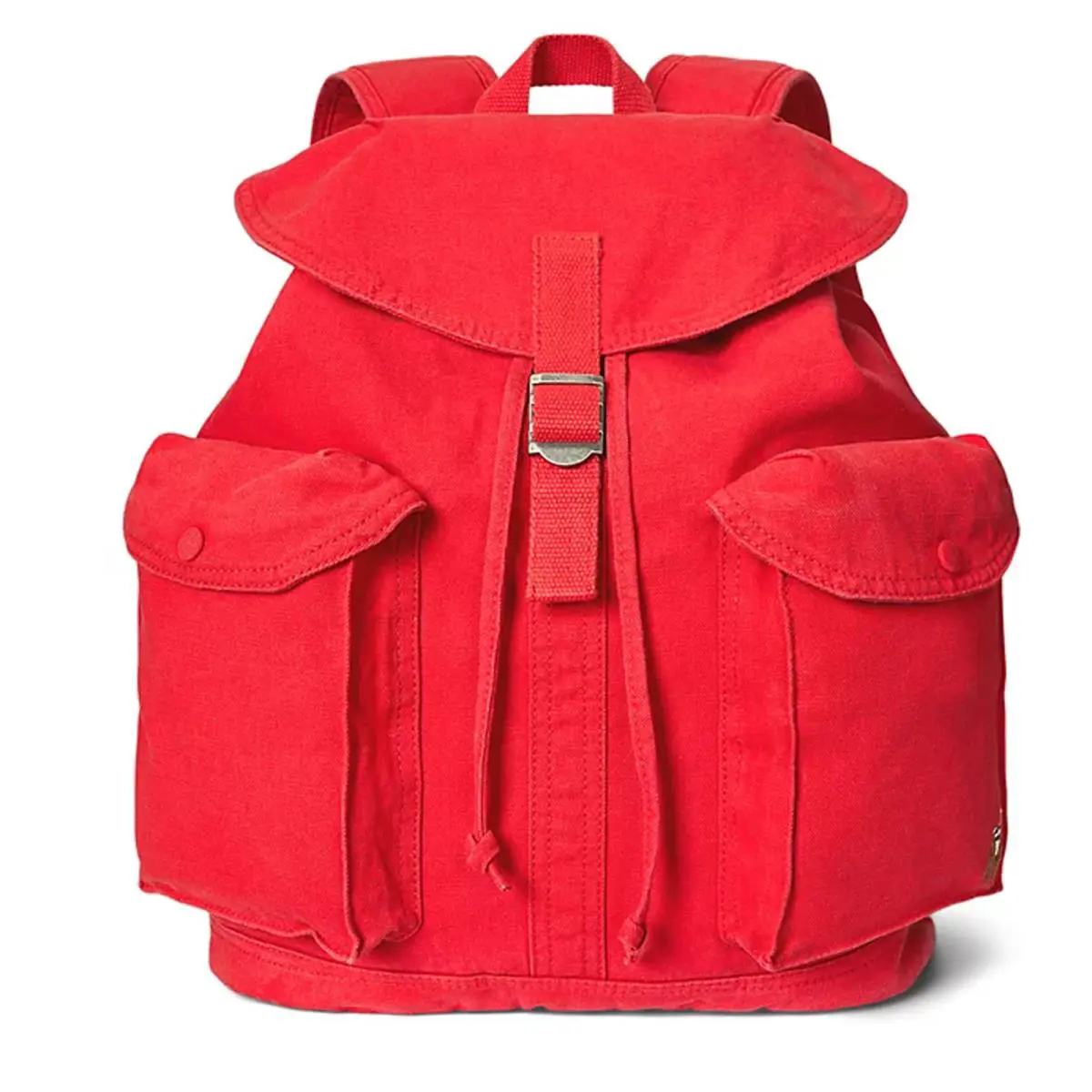 Polo Ralph Lauren Flap-top Canvas Backpack Unisex Red