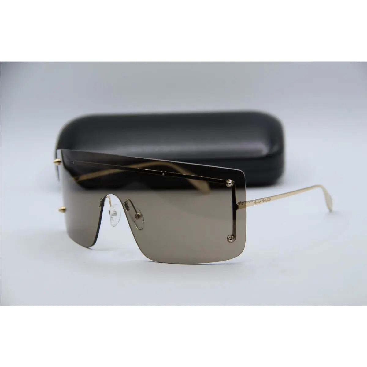 Alexander Mcqueen AM0412S 002 Gold Sunglasses 99-1