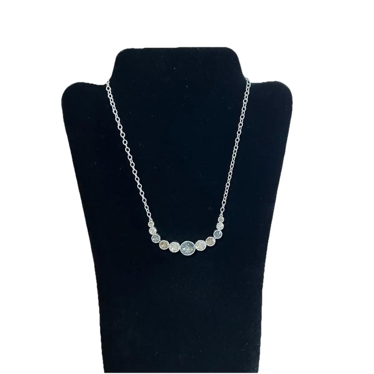 Touchstone Crystal by Swarovski White Colorless Necklace 15-18”