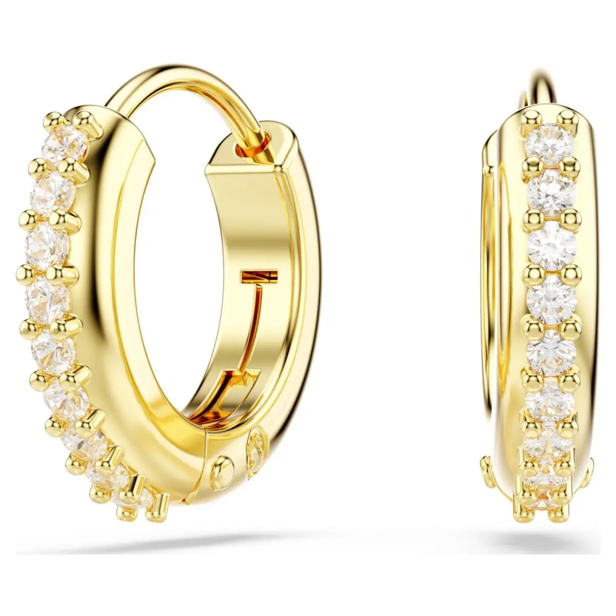 Swarovski Matrix Hoop Earrings Round Cut White Gold-tone Plated 5697228