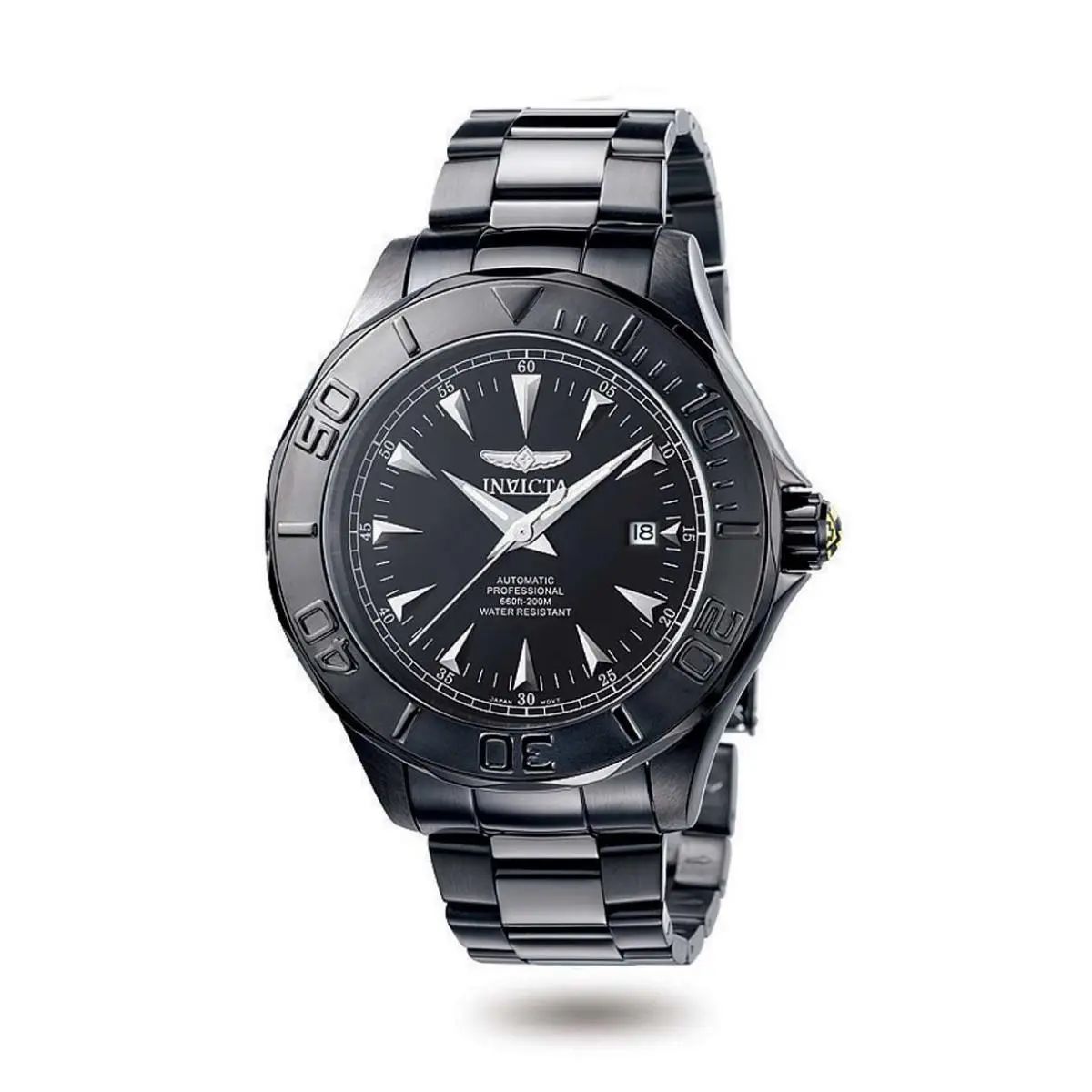Invicta Signature Black Dial Black Ion-plated Men`s Watch 7114