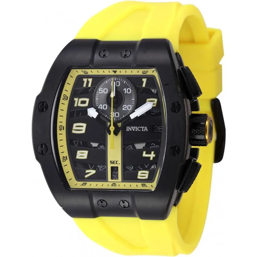 Racing Chronograph Quartz Black Dial Men`s Watch 47371 by Invicta
