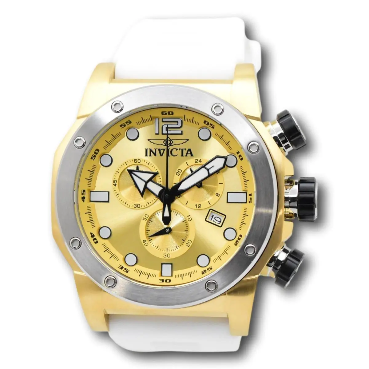 Invicta Sea Hunter White Gold Titan Men`s 52mm Sport Chronograph Watch 48976