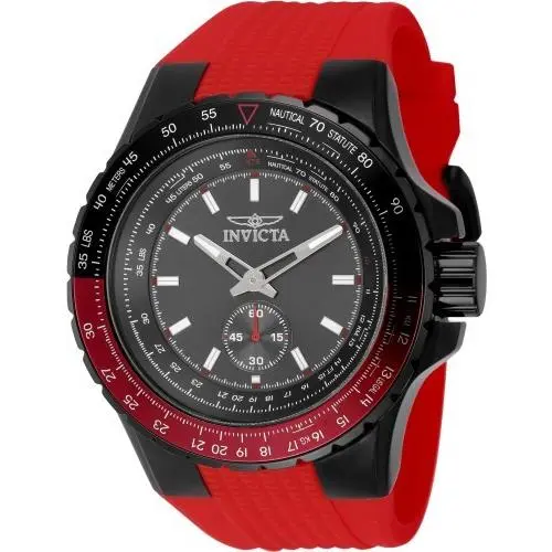 Invicta Men`s 50mm Aviator Quartz Multifunction Red/black Tone 100m SS Watch