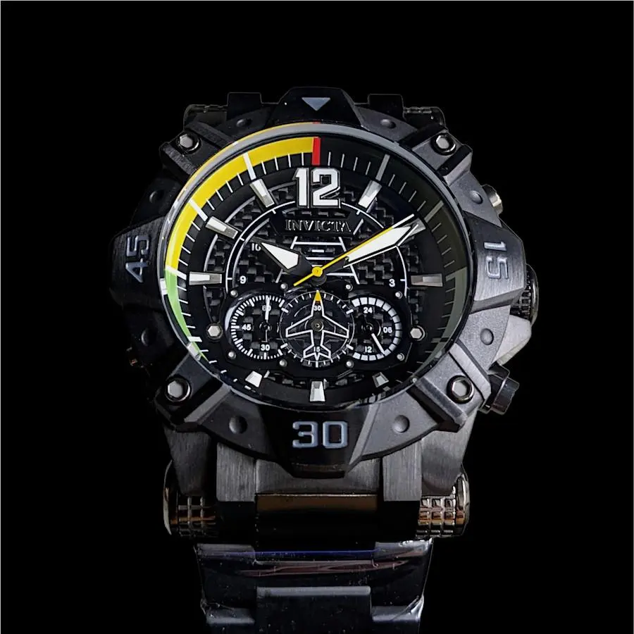 40170 Aviator Chronograph Black Carbon Fiber Dial Steel 52MM by Invicta