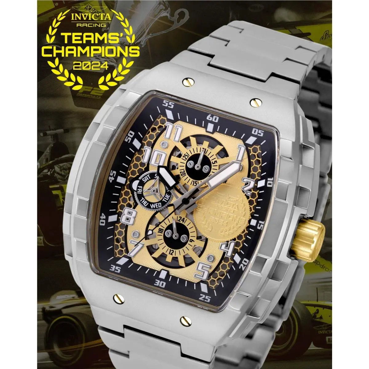 Invicta 49065 Racing Champions Stainless Steel Multi Function Watch 47MM D