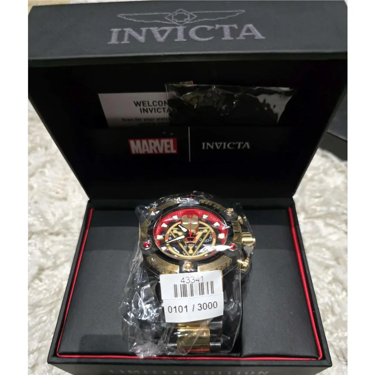 Invicta Marvel Tony Stark Swiss Ronda Z60 Caliber Men`s Watch Rare- 43341 56mm