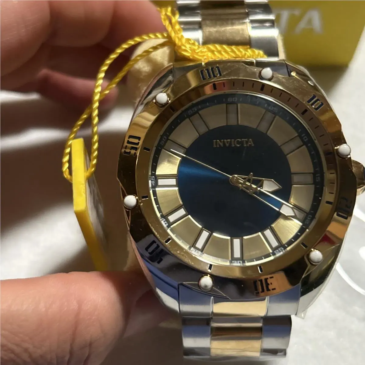 Invicta 50MM Venom Quartz Stainless Steel Bracelet Watch Goldtone/blue 33765