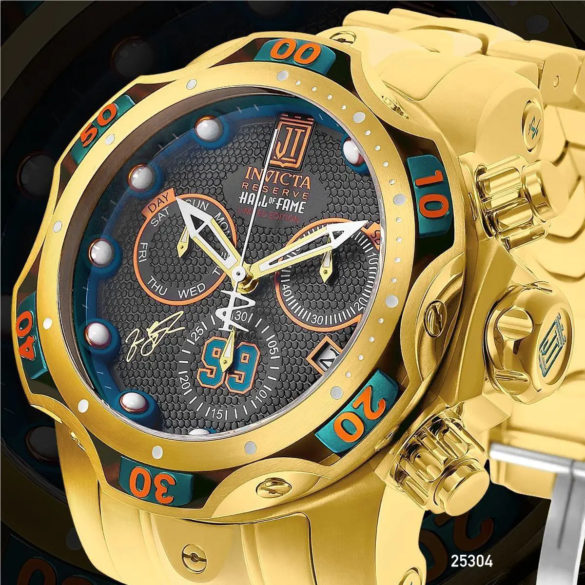 Invicta 25304 Reserve JT Venom Hall of Fame Swiss Z60 Chrono Gold Tone SS Watch