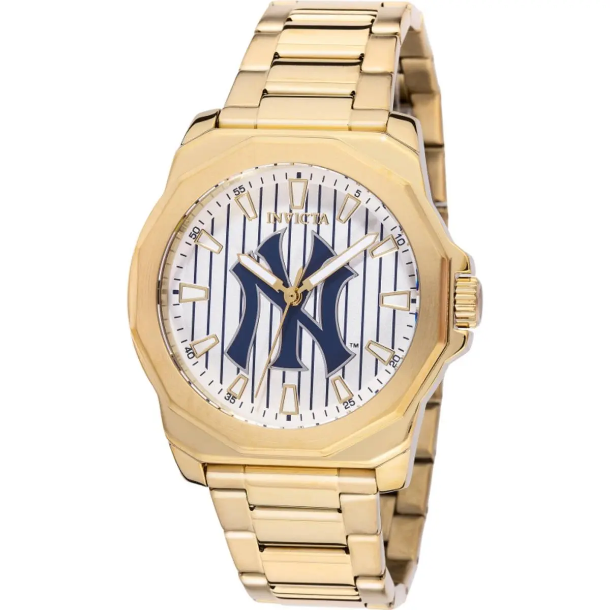 Invicta Men`s Watch Speedway York Edition Quartz Yellow Gold Bracelet 49861 - Dial: Silver, Band: Yellow