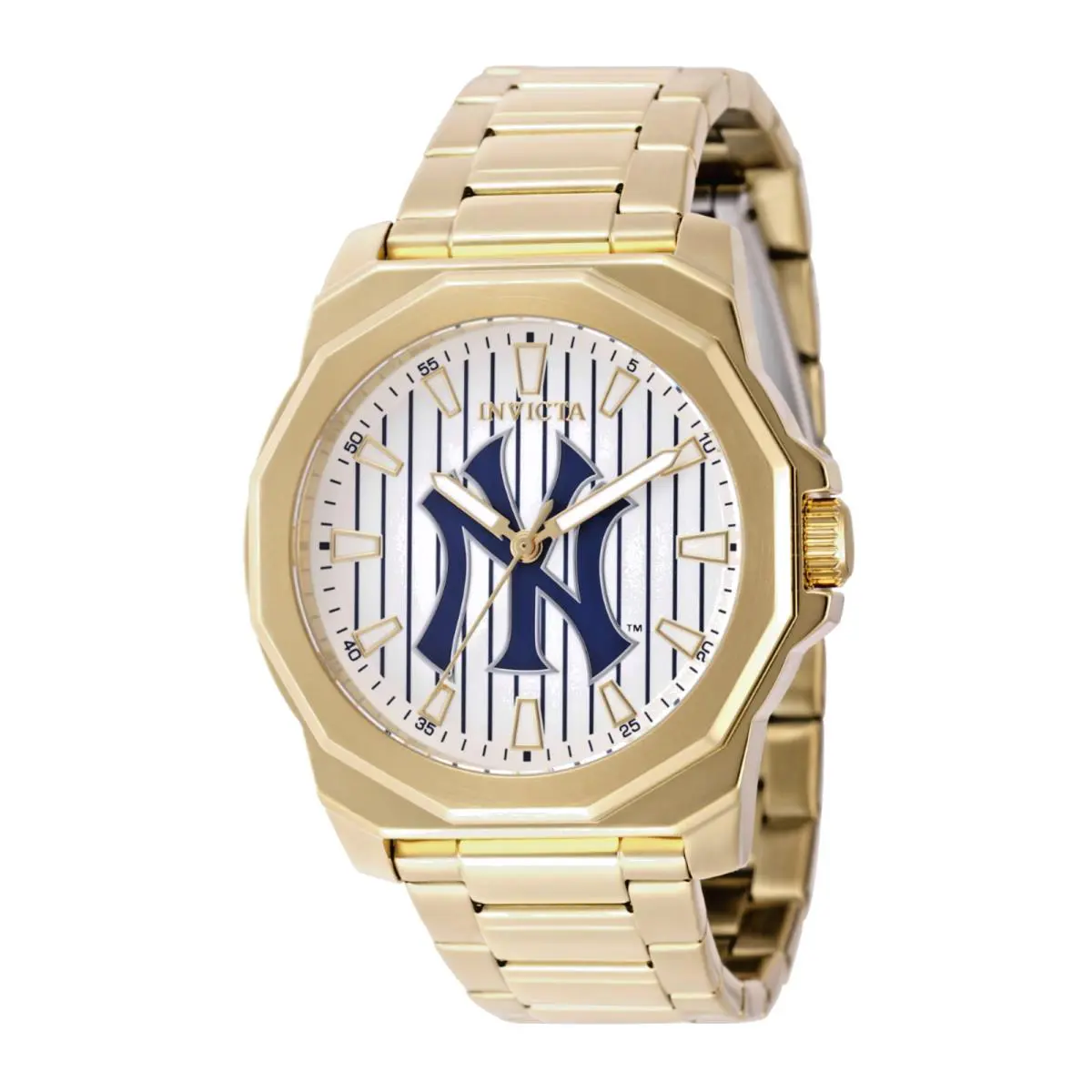 Invicta Men`s Watch Speedway York Edition Quartz Yellow Gold Bracelet 49861 - Dial: Silver, Gold, Band: Yellow, Gold, Bezel: Gold, Yellow