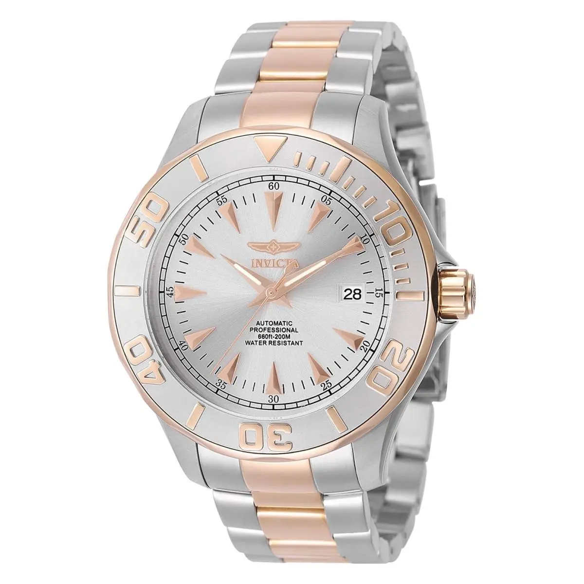 Invicta 7112 Men`s Signature Pro Diver Two Tone Automatic Silver Dial Watch