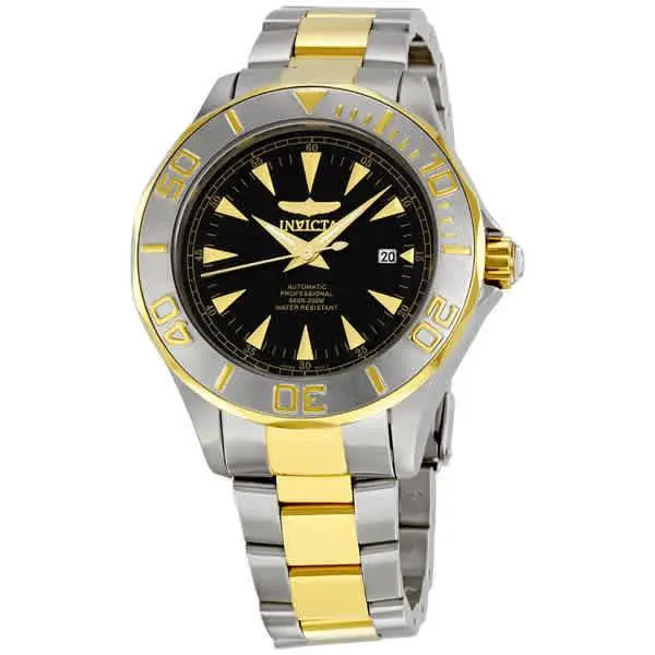 Invicta Ocean Ghost Iii Black Dial Two-tone Men`s Watch 7037 - Black / Gold / Yellow, Dial: Black, Band: Two-tone (Silver-tone and with 23kt Gold-plated)