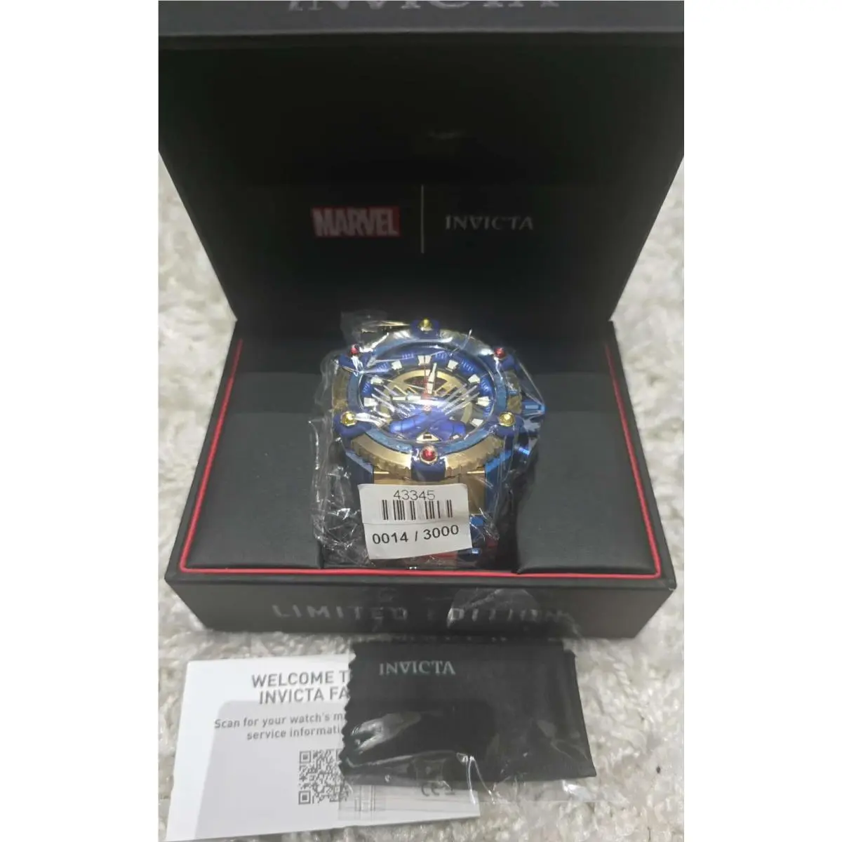 Invicta Marvel Xmen Swiss Ronda Z60 Caliber Men`s Watch Rare 43345 0014/3000