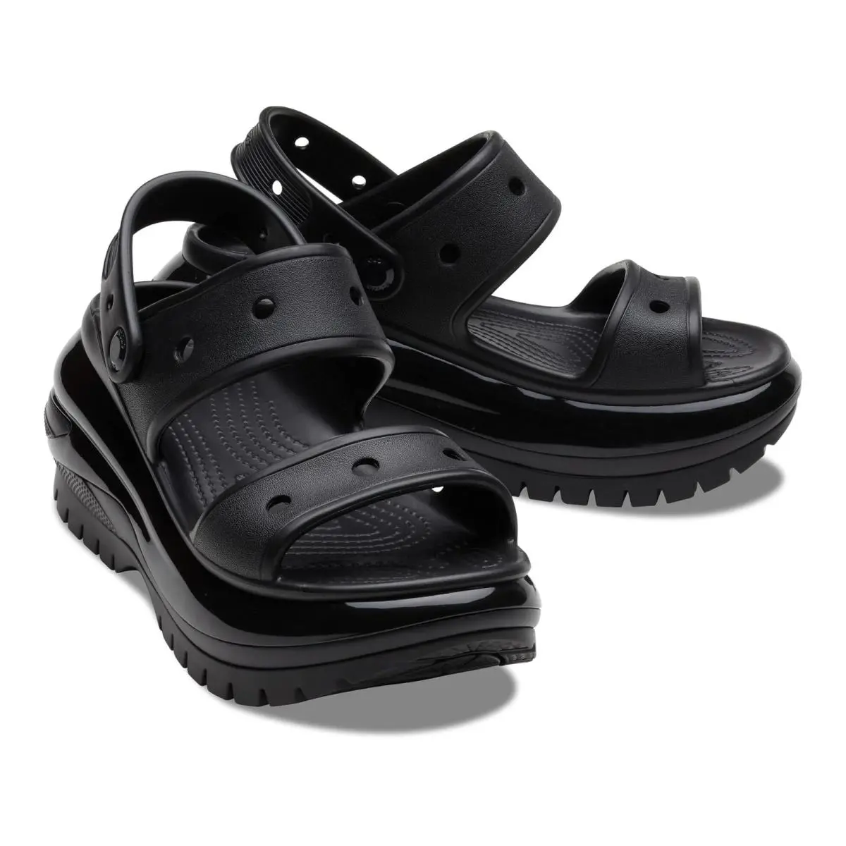 Unisex Heels Crocs Classic Mega Crush Sandal - Black