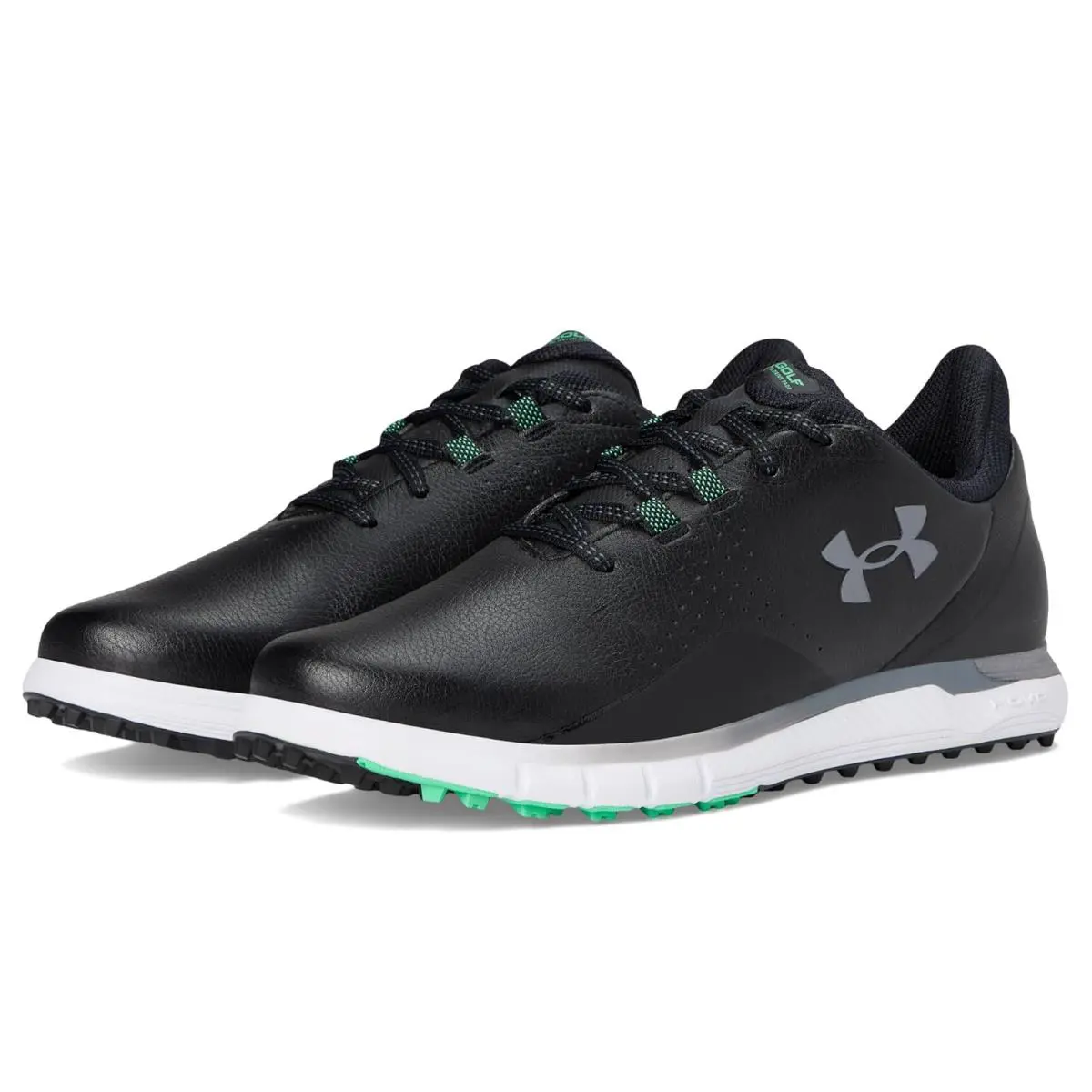 Man`s Sneakers Athletic Shoes Under Armour Drive Fade Spikeless - Black/Black/Titan Gray